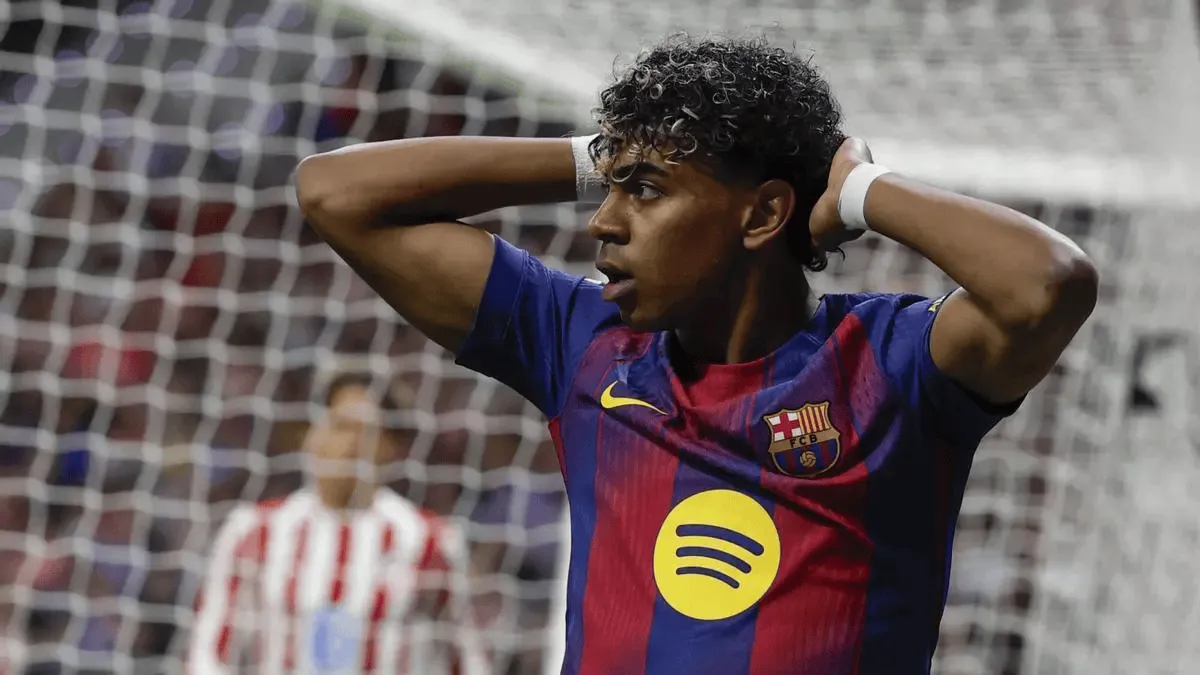 每体：亚马尔再领黄牌将停赛，马竞可能会尝试挑衅激怒他